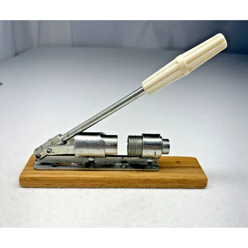 Lever Action Nutcracker Wood Base Metal Shell Cracker Mid Century Vintage